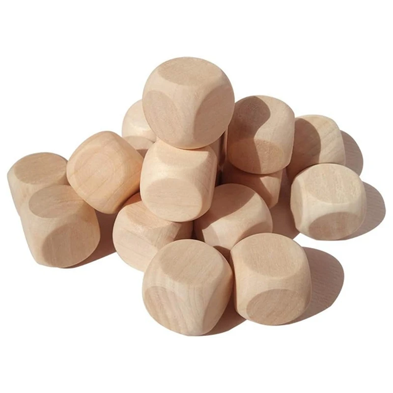 

Blank Wooden Dice Unfinished Square Blocks Blank Wood Cubes Blank Dice 6 Sided With Rounded Corners For DIY Craft Projects