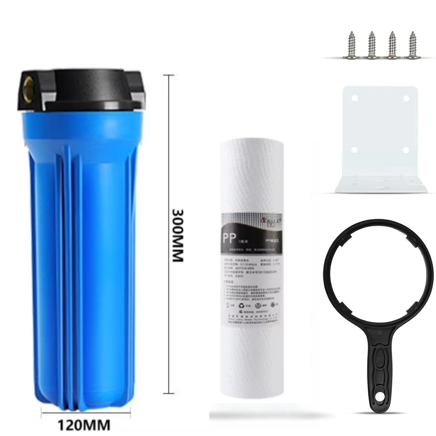 Filtre à eau pour toute la maison en 1 étapes, avec filtre à eau réduisant le manganèse en fer, pour l'eau de puits, boîtier universel