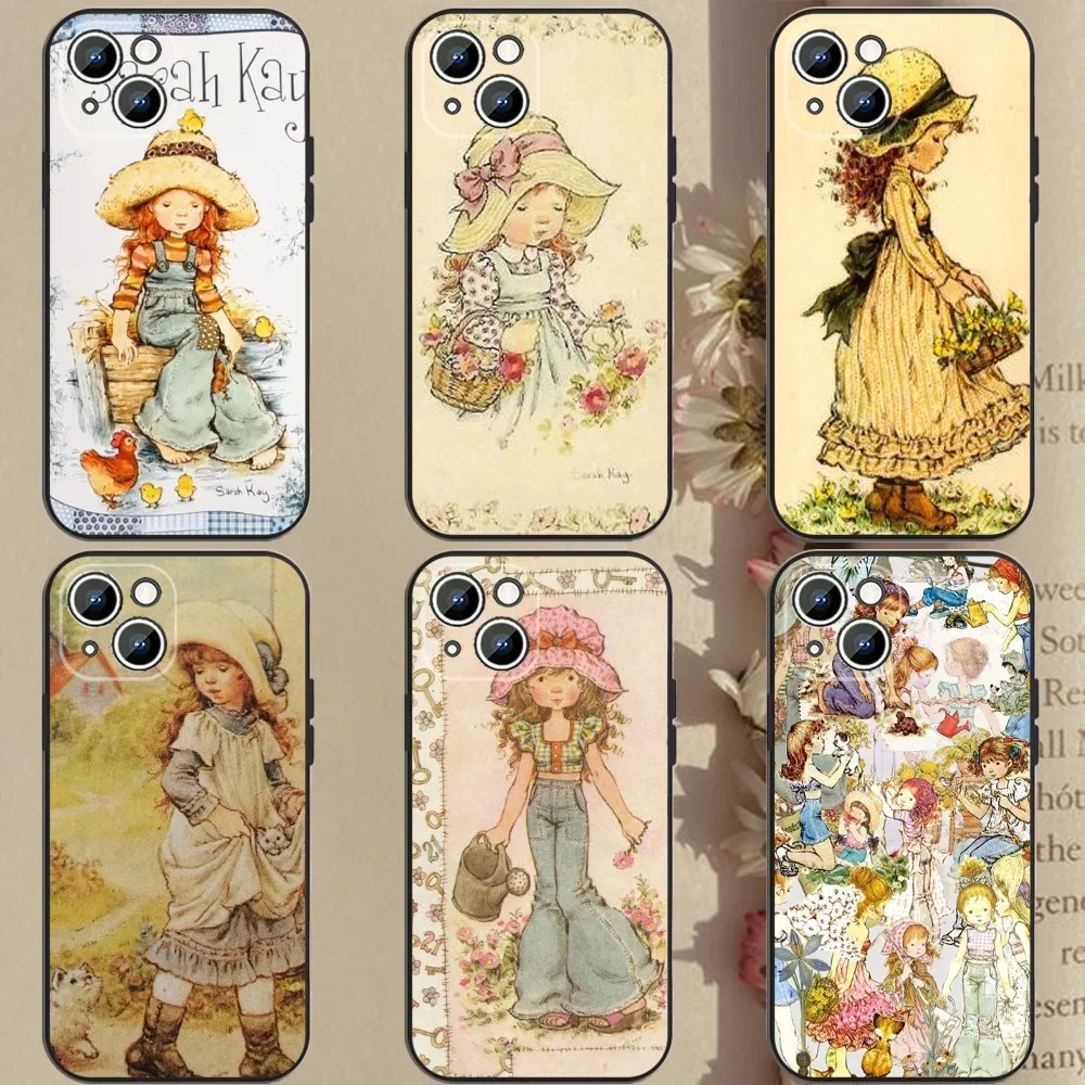 Custodia Per Telefono Sarah Kay Custodia Per Telefono Per Apple Iphone 15,14,13,12,11,Xs,Xr,X,8,7,Pro,Max,Plus,Mini Cover Nera In Silicone