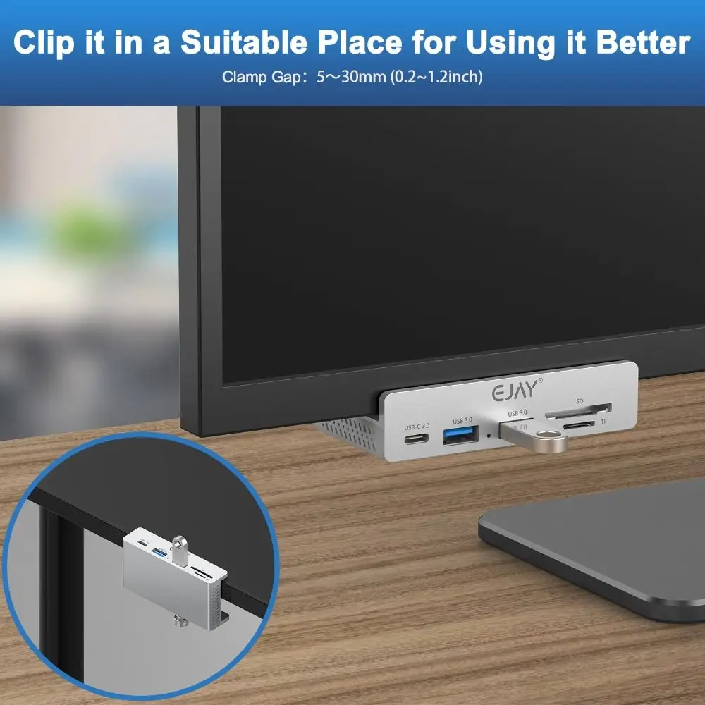 멀티 포트 USB3.2/3.0/2.0 USB 허브 클램프 5Gbps 전원 공급 장치 USB 분배기 어댑터 범용 외부 멀티 분배기 데이터 전송