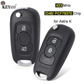 Keyforkess 433MHz PCF7937E / HITAG 2 / 46 Chip Flip Remote Key Remote Key Fob per Opel Vauxhall Astra K 2015 2016 2017 20181 2019