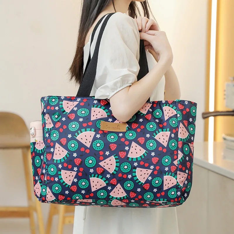 Borsa termica rotonda Borsa per il pranzo in foglio di alluminio Borsa per il pranzo a cilindro Bento Borsa a tracolla impermeabile di grande capacà con pranzo Suab  18