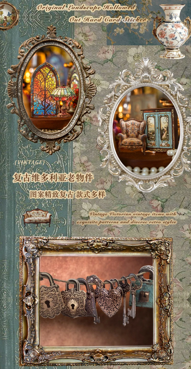 30 Stück/Packung Vintage Collection Hall-Aufkleber, dekorativ, DIY, Scrapbooking, Materialien, Kunst, Collage, Schreibwaren, Ästhetik, Aufkleber – Detail 4