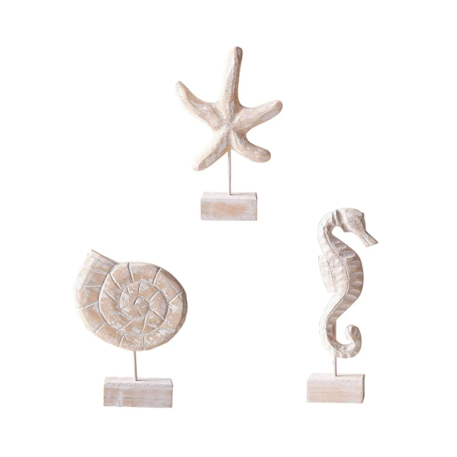 Wood Statue Beach Table Decor Coastal Decor Beach Theme Decor Accent Figurine for Living Room Home Bathroom Office Bedroom