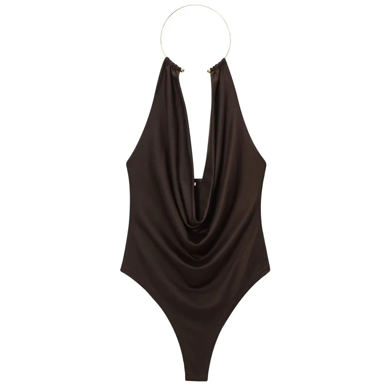 draped neckline detail on the bodysuit