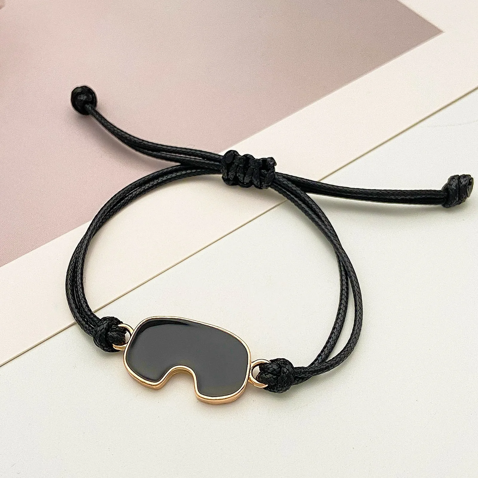 Heart Jewelry Set Stylish Hand Woven Black White Ski Goggles Bracelet Ski Goggles Bracelets Handwoven Black Terracotta Jewelry 3