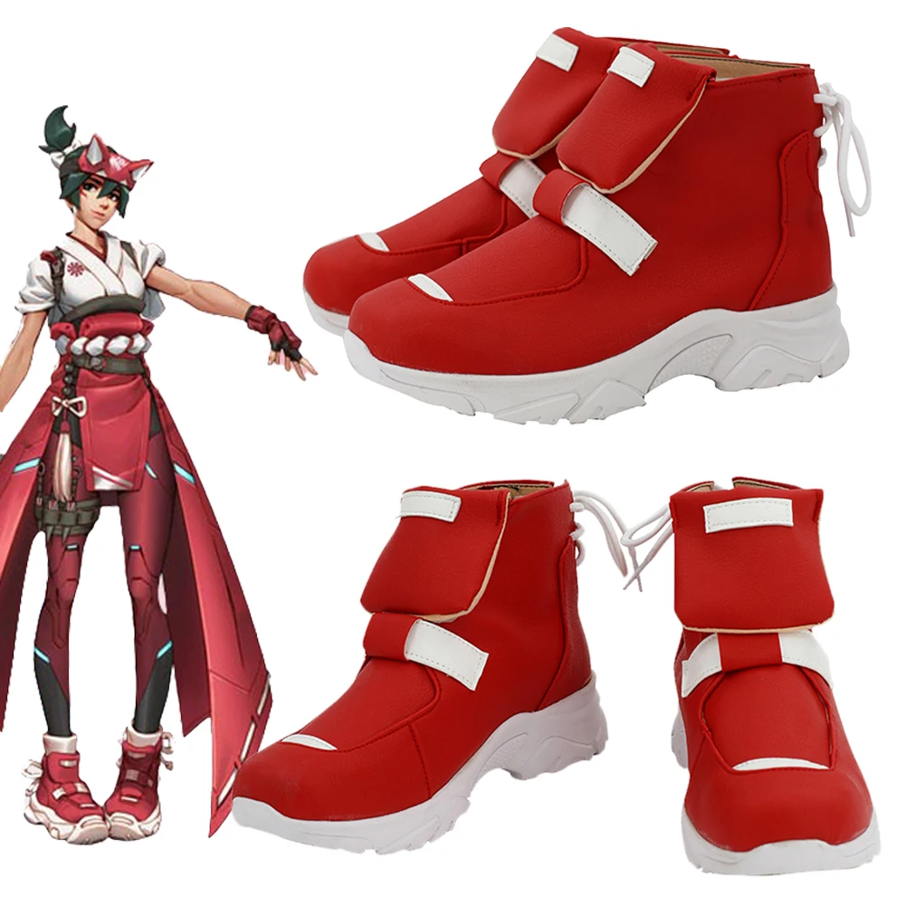 

Kiriko Cosplay Shoes Sneakers Anime Game OW Roleplay Fantasia Cosplay Costume Accessories Women Halloween Disguise Role Playing