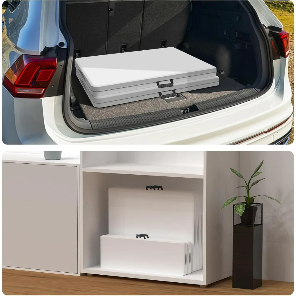 6-Foot Portable Folding Picnic Table Set with 2 Benches for Outdoor and Indoor Use