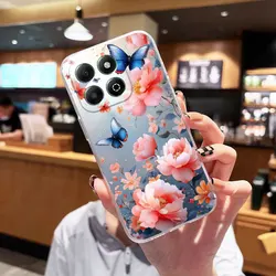 Butterfly Design Shockproof Clear Soft Silicone Phone Case with Cat s for ZTE A53 Pro (TM2826)