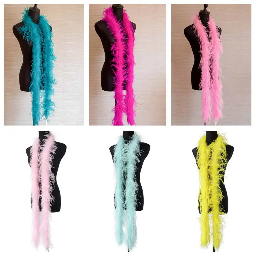 200cm Feather Boa 6 Ply Fluffy Ostrich Feather Trim Wedding Decoration  Stripes