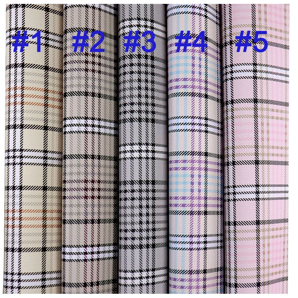 30x134cm 롤 깅엄 Tarten 질감 Gride 패턴 Leatherette 가짜 PU 가죽 패브릭 핸드백 바느질 상자 DIY BH410