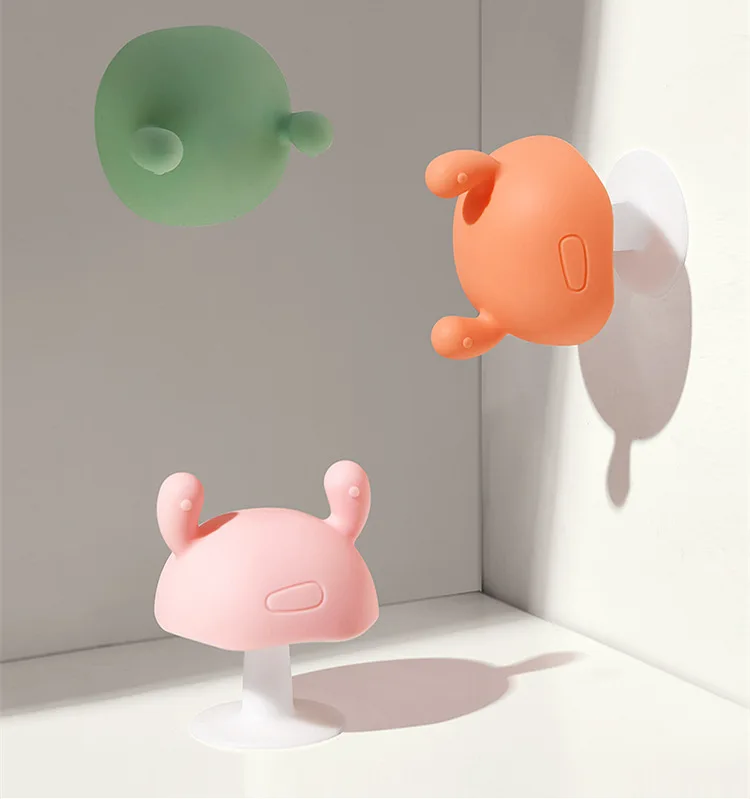 Small Baby Mushroom Teether Cute Fun Frog Soothing Baby Care Silicone Teething Stick Baby Teether Baby Bite Teether Toy