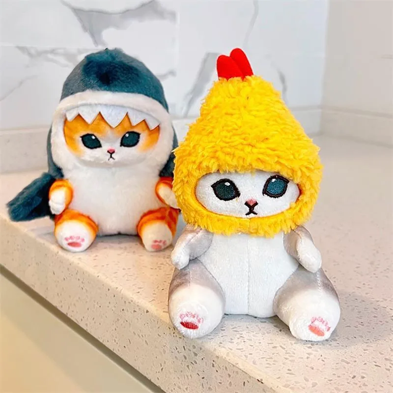 Kawaii Shark Cat Fried Shrimp Plush Doll Pendant Doll Beautiful Room Car  Bag Decoration Pendant Christmas Present Couple Pendant