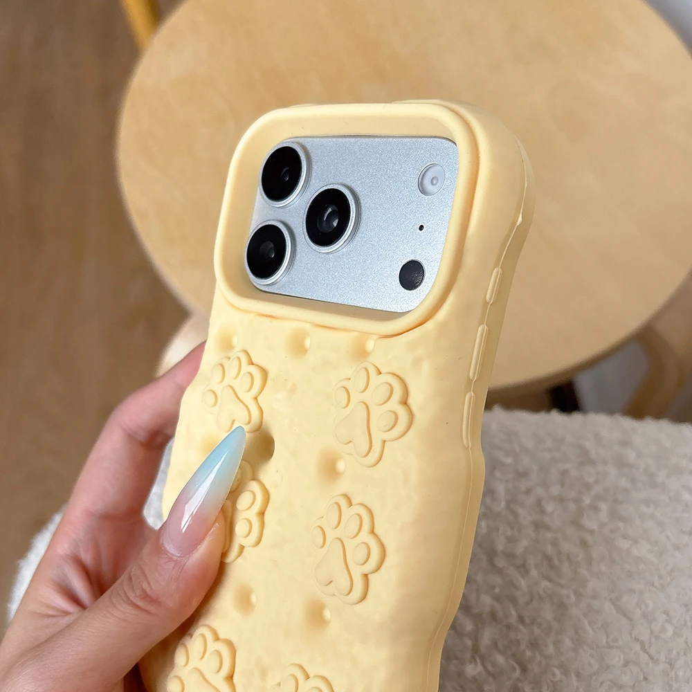 Adorable 3D Cartoon Cat Paw Shockproof Silicone Phone Case