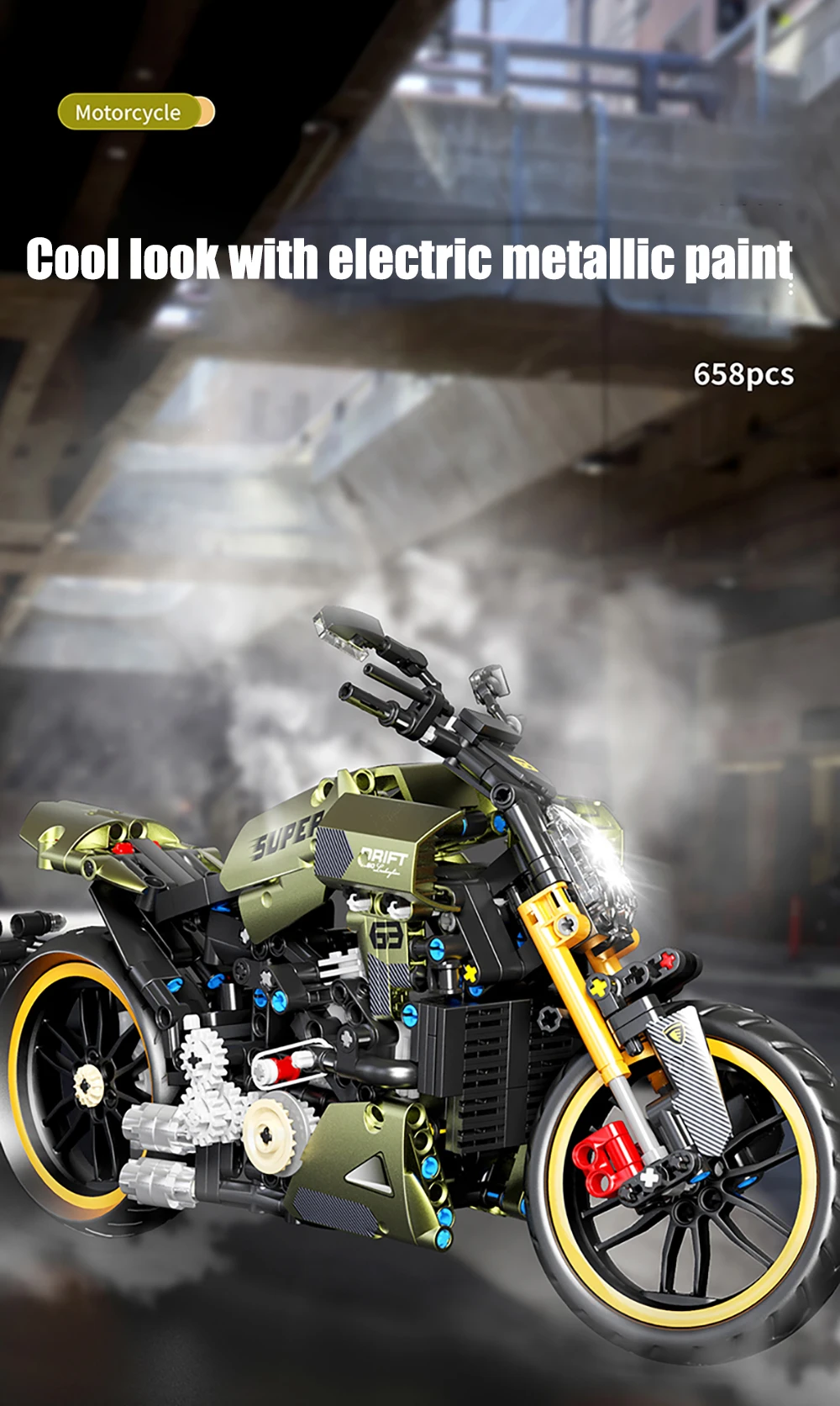 Compatible avec LEGO Technic Moto Super Racing