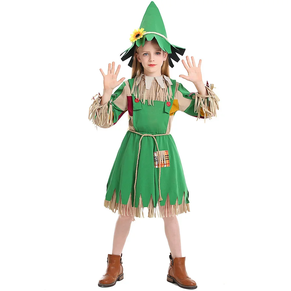 

Halloween Cosplay Witch Children's Costume Green Dress