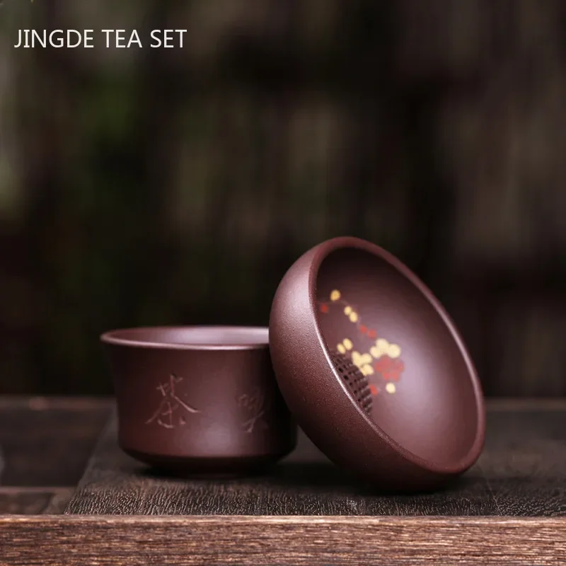 Yixing Purple Clay Leak Original Ore Purple Mud Filter Fine Tea Leak  Handmade Tea Strainer Chinese Tea Set Accessories