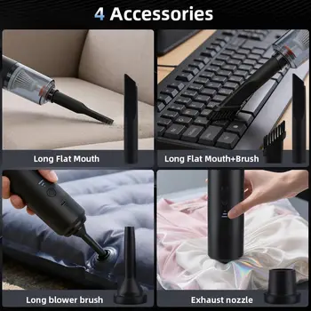 1Set New Quality Car Vacuum Cleaner Cleaning Powerful Suction Handheld Dust Collector Portable Vacuum Cleaner Powerful Suction mini Electric Wireless Smart Home Cleaning Car Vacuum Cleaner 6