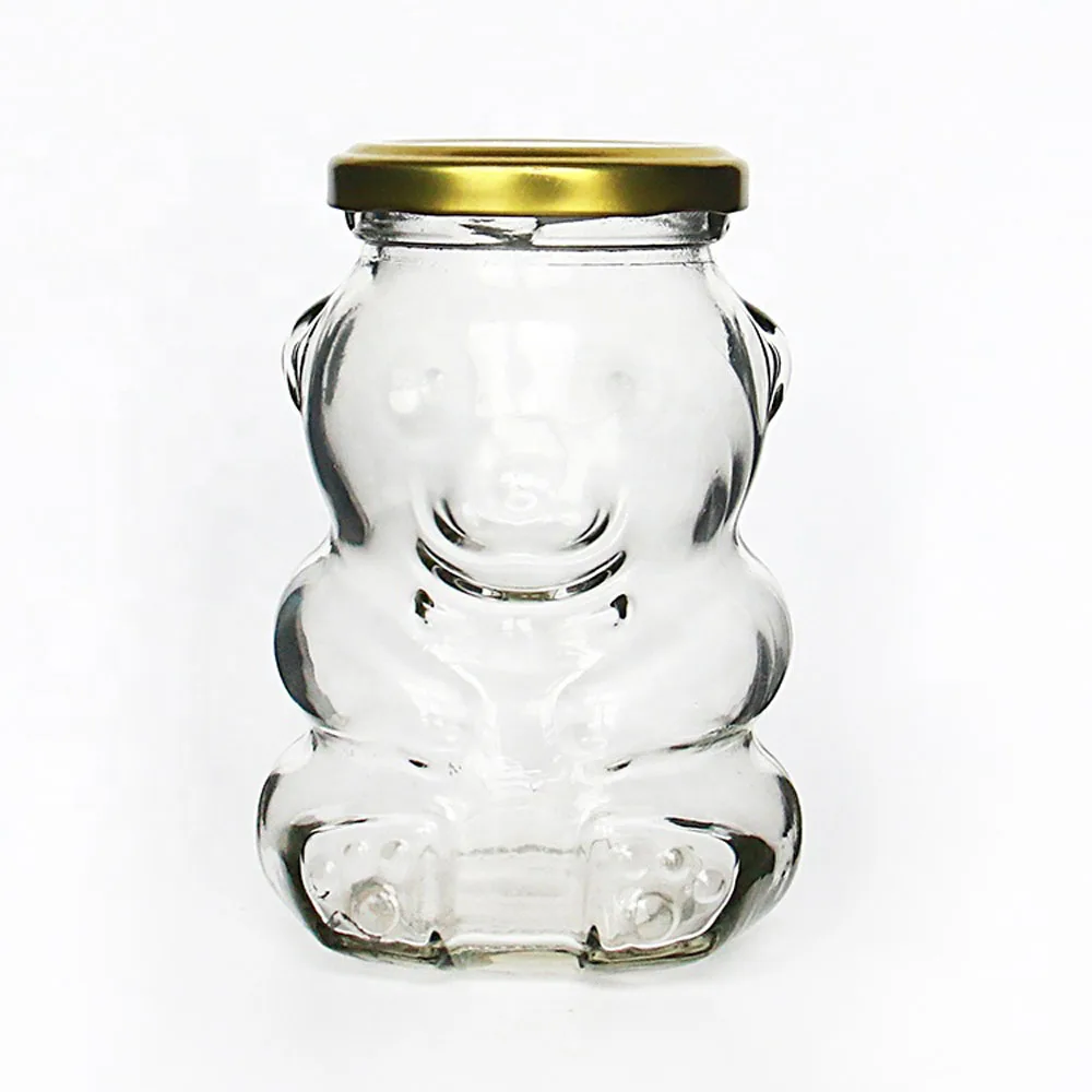 High Flint Glass Bear Jar with Metal Lug 100ml 180ml 250ml 300ml Bear Shaped Honey Jar MOQ1000 Custom Available Inbox Us 5