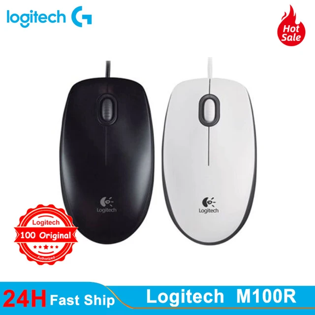 Logitech Souris filaire USB M100 Blanche