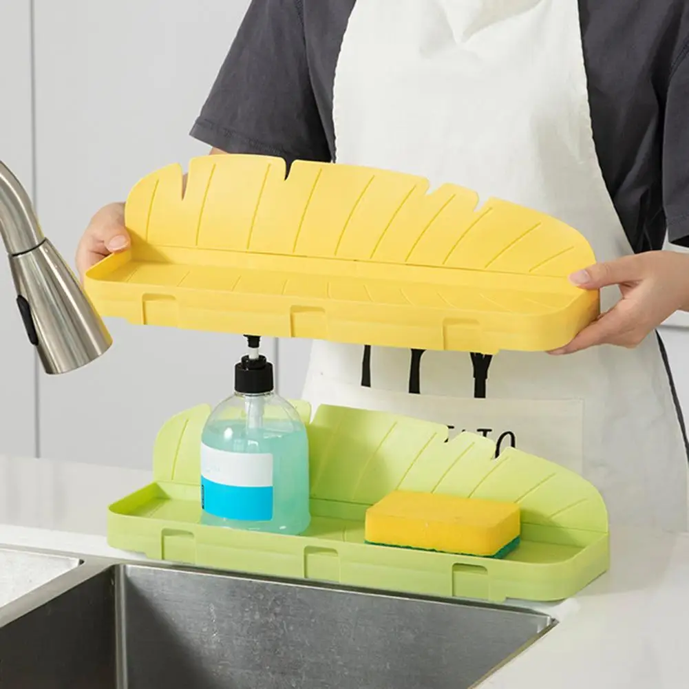 SinkSplashGuardwithSuckerReusableBananaLeafDesignSplashproof