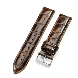 Elegant Genuine Leather Waterproof Wristband - Universal Fit - 22mm (A - Brown)