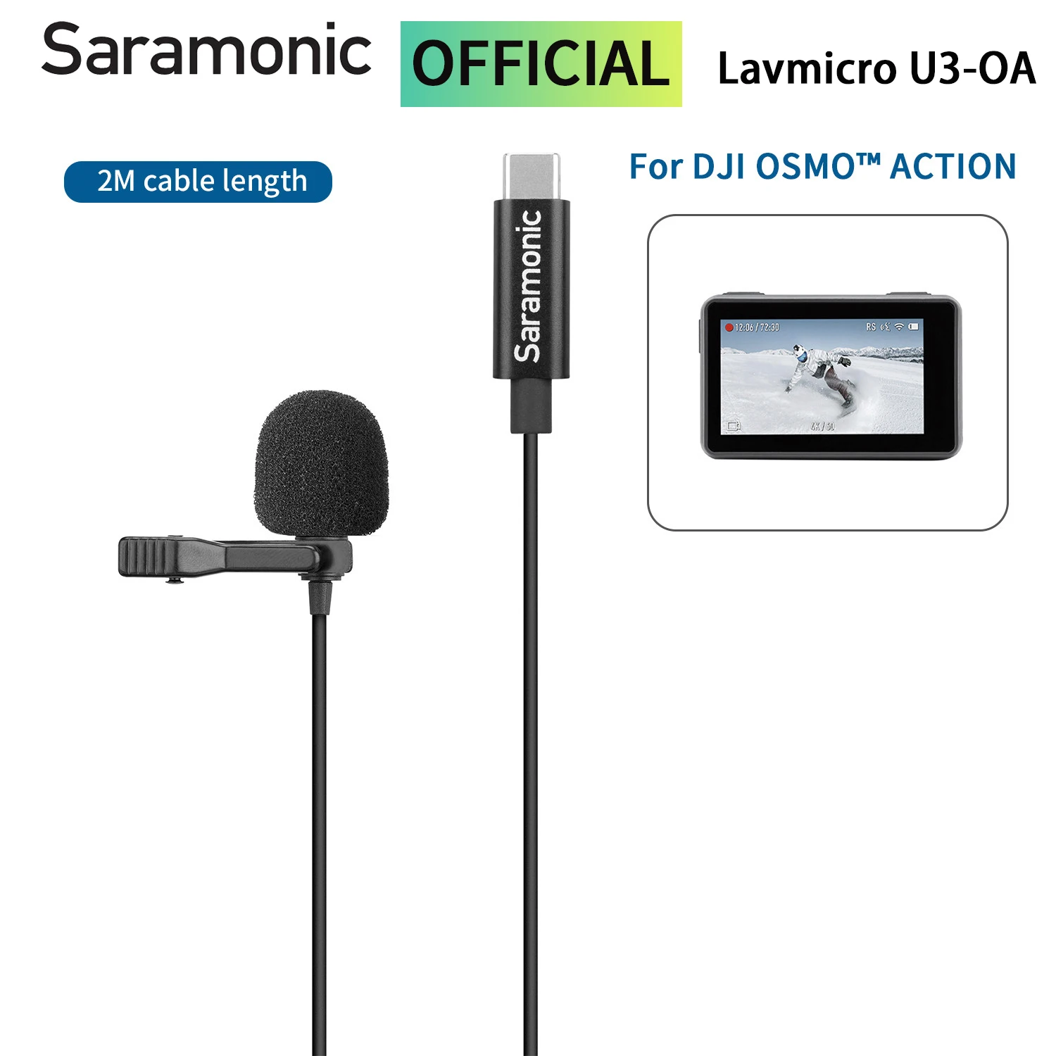 

Saramonic LavMicro U3-OA Condenser Lavalier Lapel Microphone for DJI OSMO Action I only YouTube Video Recording Streaming Vlog