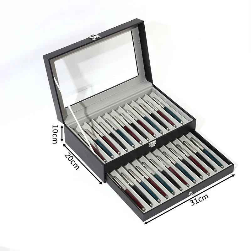 Spacious Turquoise Pen Display and Storage Box