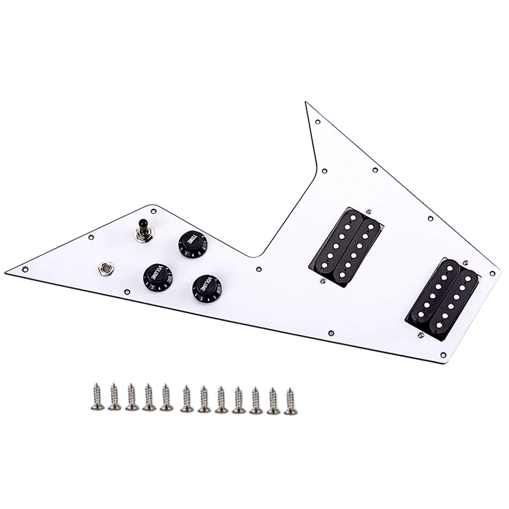 

1 Set 3 Ply Electric Guitar Pickguard Scratch Plate HH For Style Guitar Parts Replacement GPV01 (White)