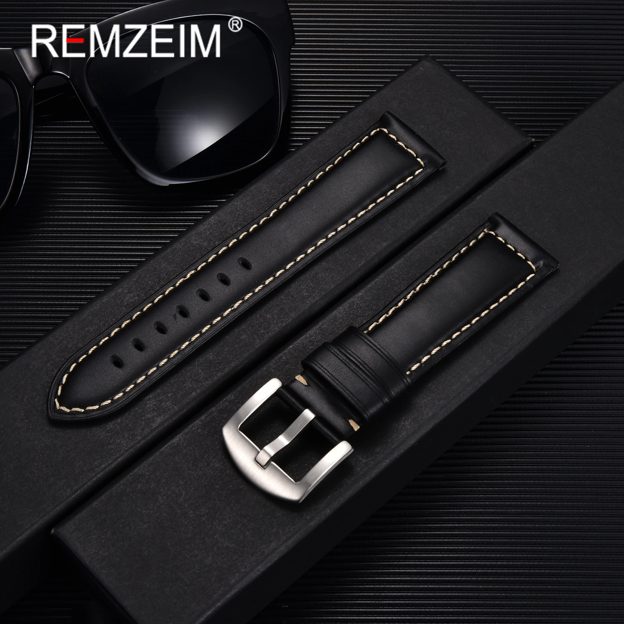 Premium Genuine Leather Vintage Watchband - Oil Waxed Blue, Brown, Black Straps