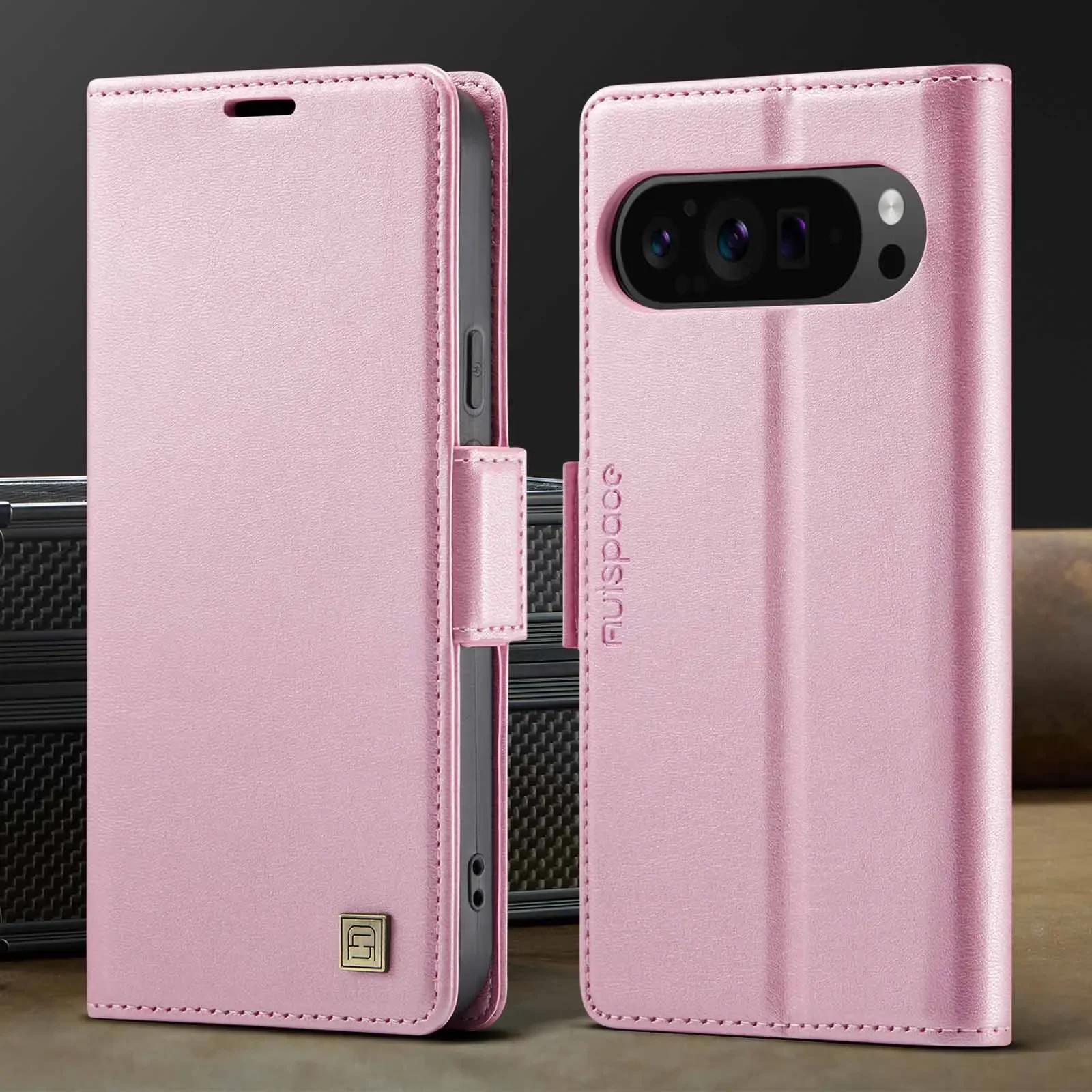 Retro PU Leather Flip Wallet Magnetic Phone Case with RFID Blocking and Card Slot Holder - Shockproof Cover