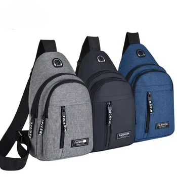 Nuova Borsa Multifunzionale da Petto per Uomo, Borsa a Tracolla in Tessuto Oxford alla Moda, Stile Moderno Casual Impermeabile
