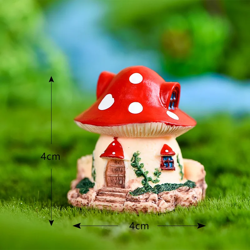 รูปสินค้า สวนที่มีสีสันเห็ดตกแต่งบ้าน Miniacture ตุ๊กตาเรซิ่นหัตถกรรมตุ๊กตาเล็กๆ Fairy World Bonsai Garden เครื่องประดับ