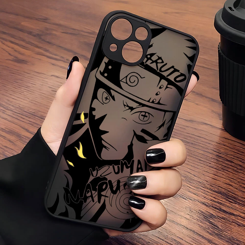 thumbnail image 1 of Funda de teléfono de Anime para Cool-N-Narutos iPhone 16 15 14 13 12 11 Mini Pro Max X XR XSMax 7 8 Plus, funda trasera transparente mate, 1 of 5
