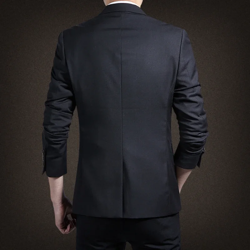 Mens Blazer Men's Casual Boutique Business Solid Color Single Button Suit Blazers Jacket Coat