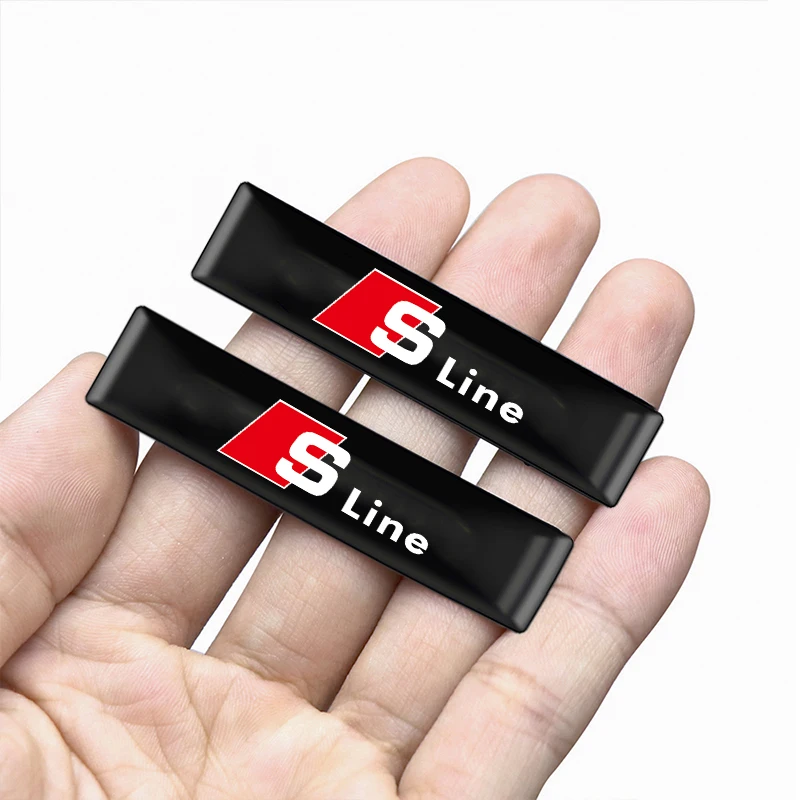 3D Epoxy car interior exterior decoration sticker for Audi Sline A1 A2 A3 A4 A5 A6 A7 A8 Q1 Q2 Q3 Q4 Q5 Q6 Q7 Q8 TT RS3 S5 S4 S6
