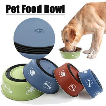 Durable Pet Food Bowl Stainless Steel Double-layer Thickened Anti-slip Water Pet Feeder Water Basin Universal for Cats and Dogs 1