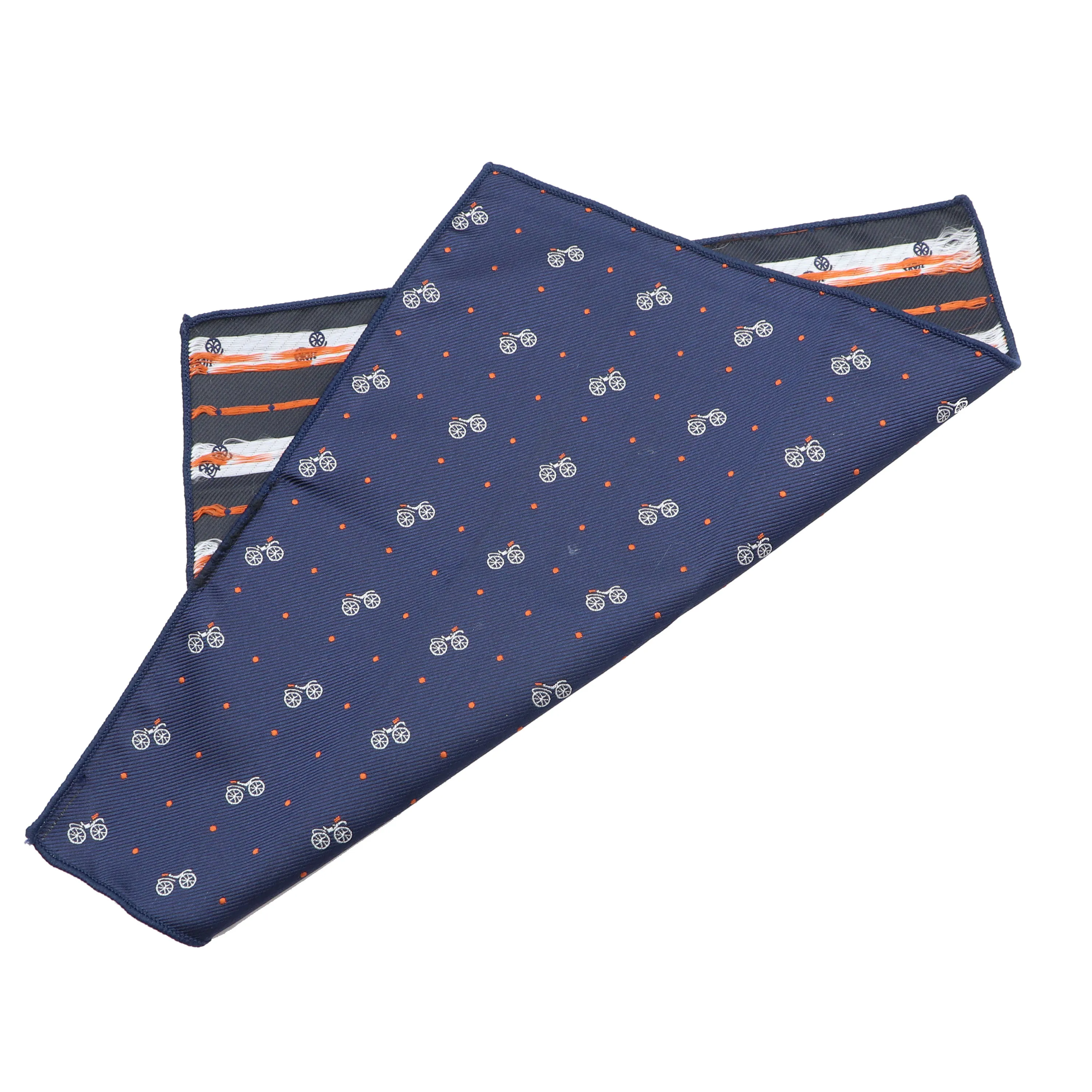 Hankerchief Cartoon Paisley Hankies Polyester Pocket Square Mens Handkerchiefs Bicycle Umbrella Car Fish Aircraft