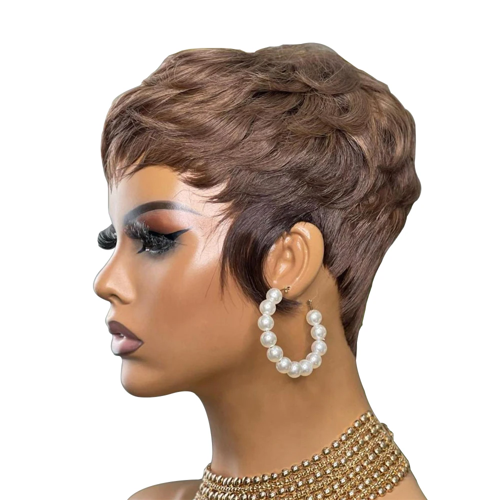 Short Pixie Cut Wigs Human Hair Wigs For Black Women Brazilian Remy Hair Full Machine Made Styles For Women Bob