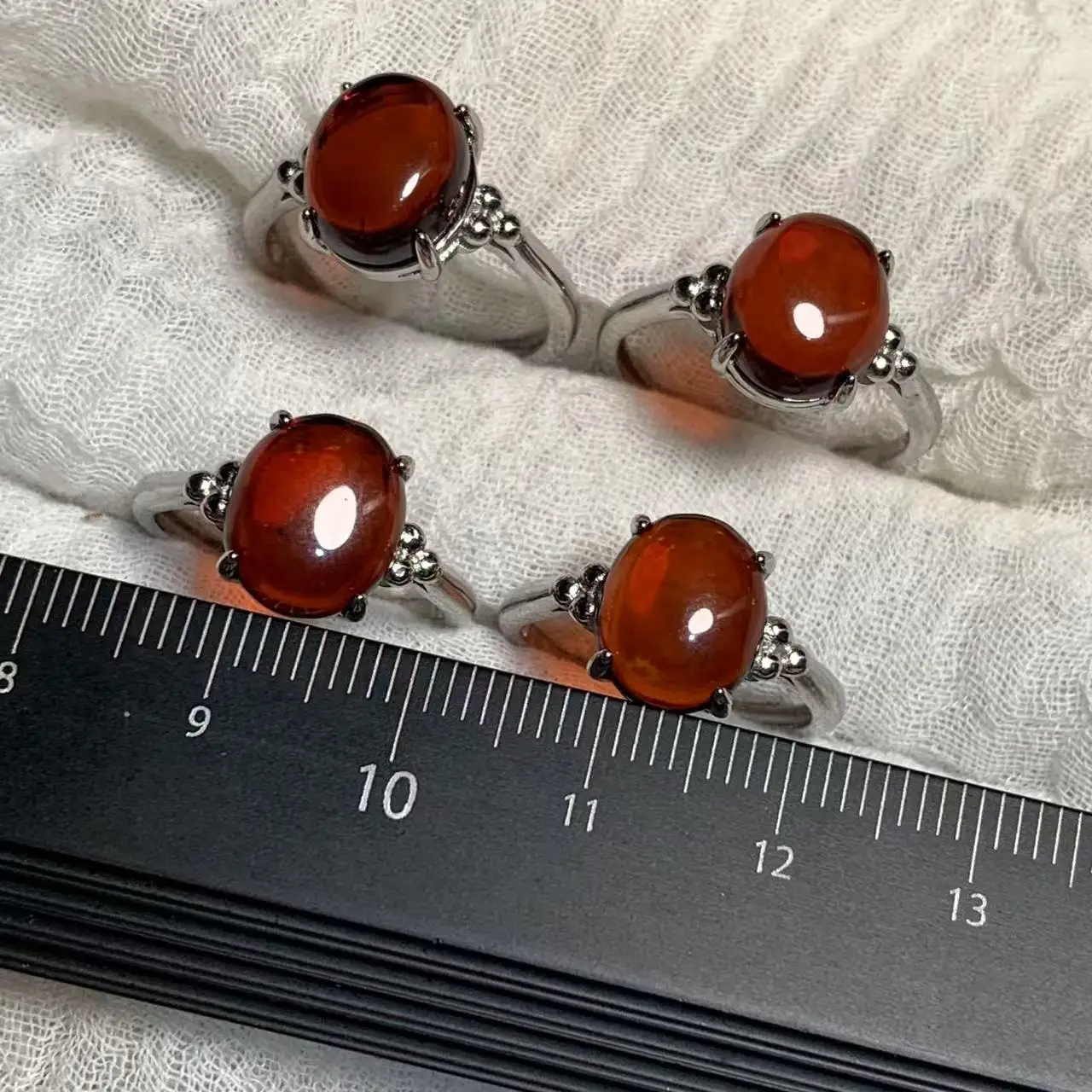 Natural Amber Ring Female Handmade Simple Three-Dimensional Accessories Gem Wholesale Jewelry Organic Gems