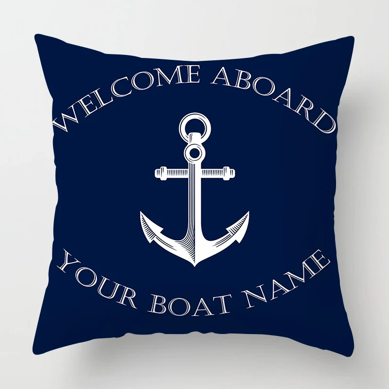 Dark Blue Nautical Series Pillowcase 50*50 Home Decoration Sofa Decoration Pillowcase 60*60 Cushion Cover 40*40 Customizable 2