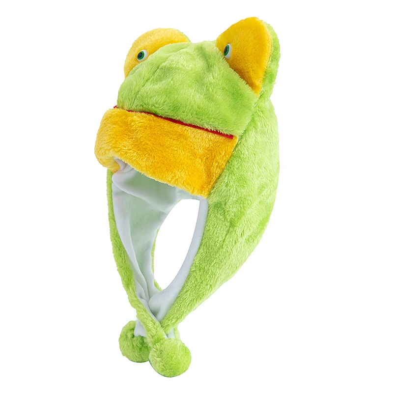 Hot Sale Unisex Funny Frog 3D Animal Style Decorative Hat Couple Cap For Man Women Plush Winter Lovely Fur Hat