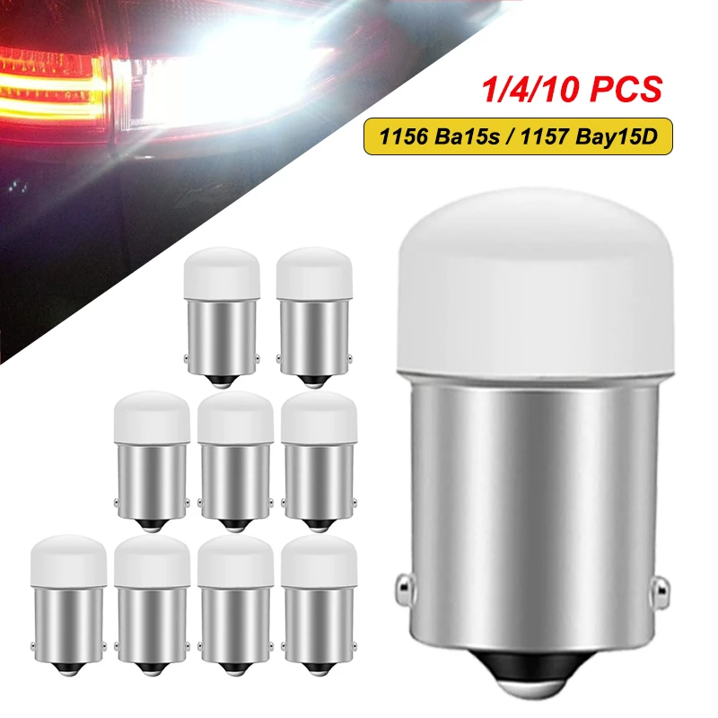 

4/10 PCS P21W BA15S 1156 P21/5W BAY15D 1157 Car Turn Signal Light 12V 7000K 9SMD Super Bright White Reserve Backup Parking Bulbs