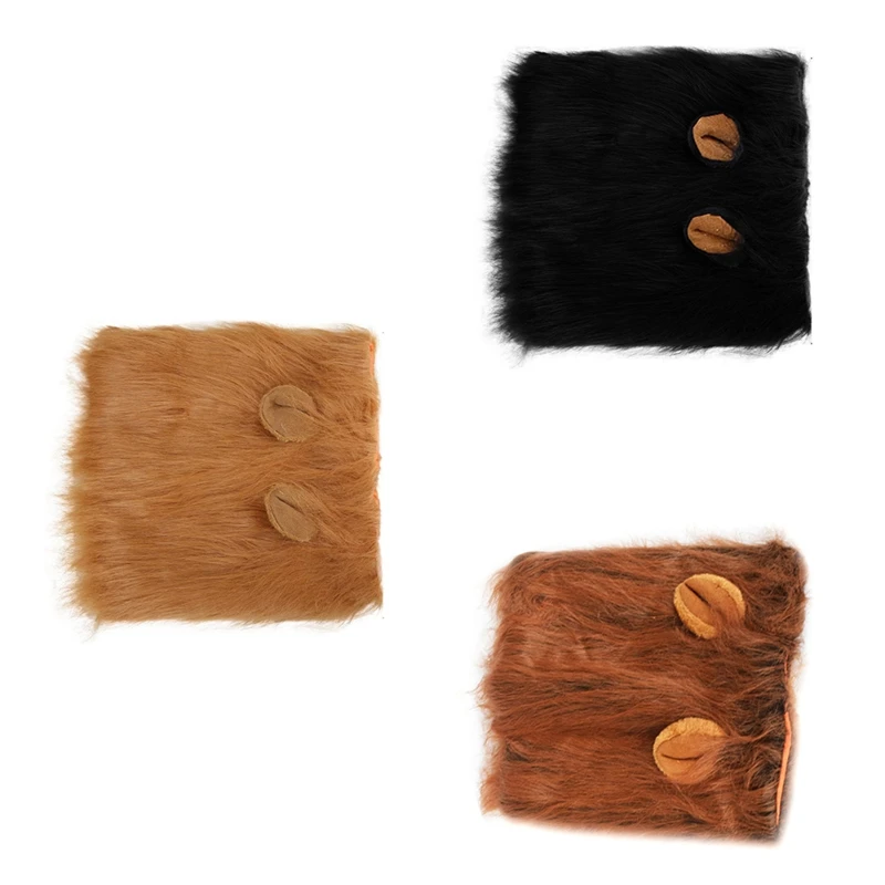 Pet Dog Cosplay Clothes Lion Mane For Dog Costumes Realistic Lion Wig For Medium To Large Dog + Ear Pet Supplies