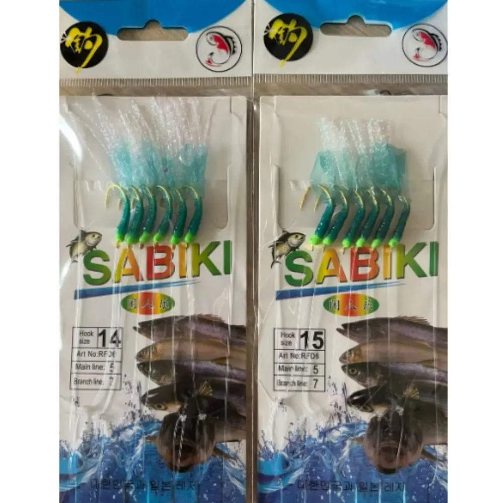 Enhanced Green Rubber Fishing Lures with Golden Tied Hooks