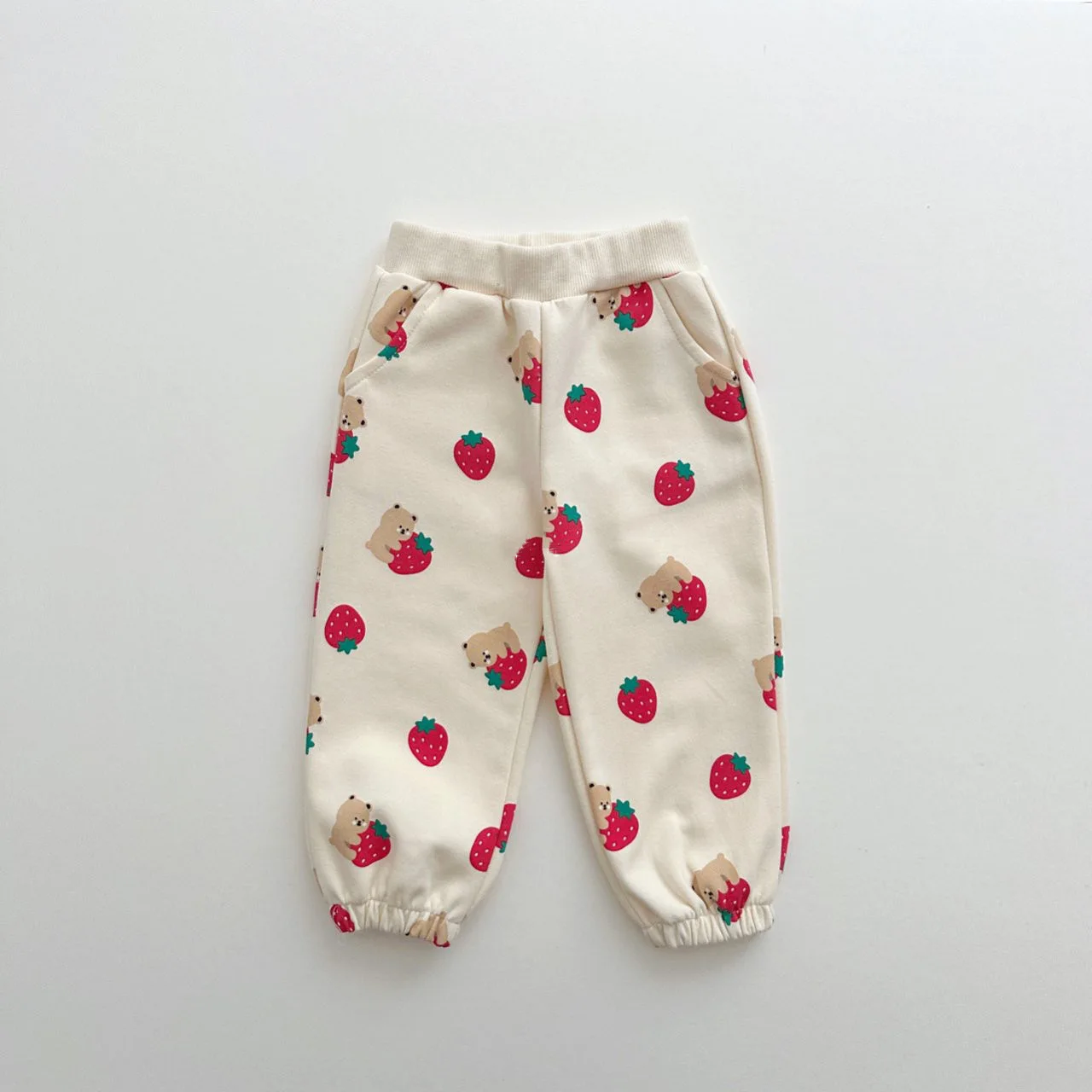 Spring & Autumn Cute Set Baby Girls Fashion Strawberries Pullover Tops + Cotton Sweatpants Boys 2pcs Suit High Quality Tracksuit 3