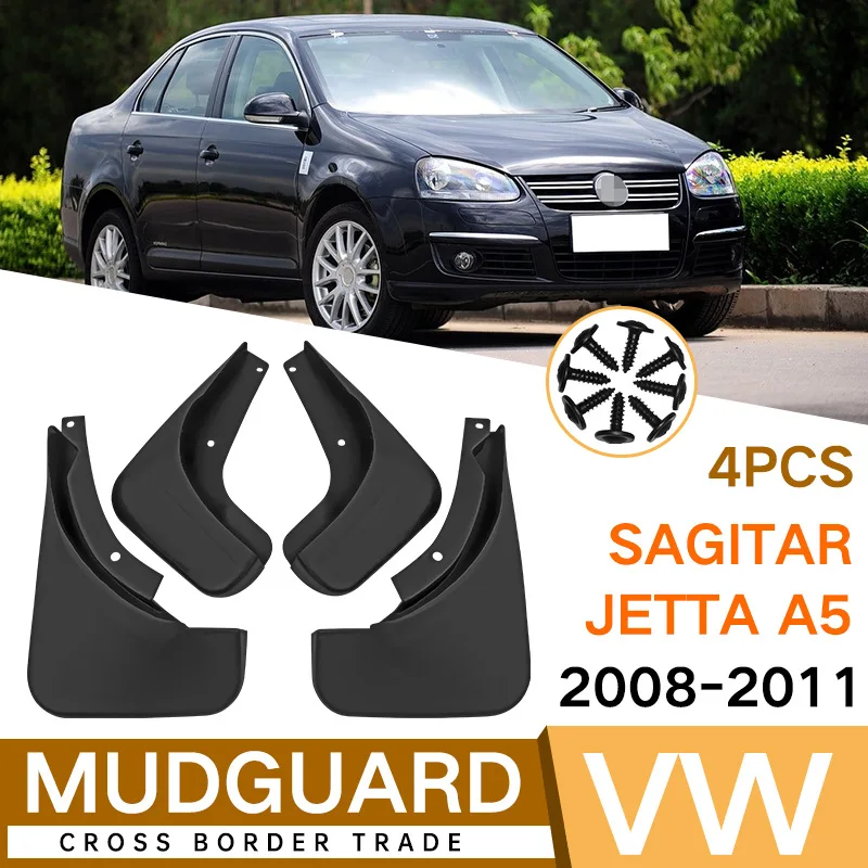 

MudFlaps FOR Volkswagen Sagitar Jetta A5 08-11 Car Splash Guards Fender Set Parts Front Rear Mud Flaps Automotive Accessories