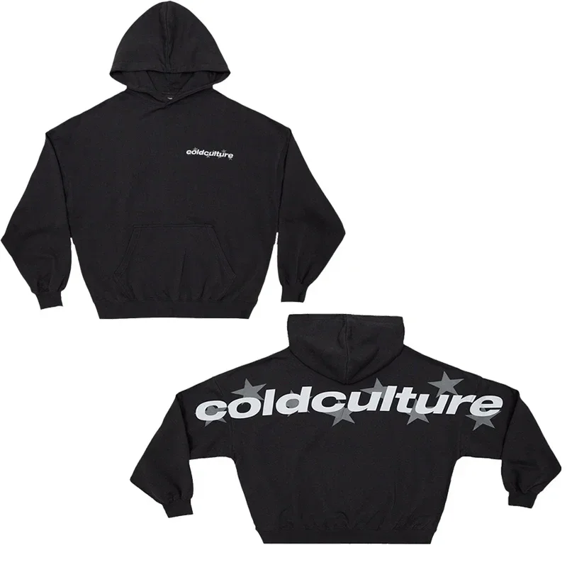 Cold Culture Double-sided Print Men's Sports Hoodie Brother Gothic Oversized T-shirt Street Top Y2k Clothes