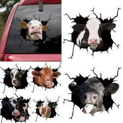 Animal Pattern Window Stickers Creative Broken Hole Car Window Electrostatic Stickers Hom Glass Door Decorative Sticker Decals
