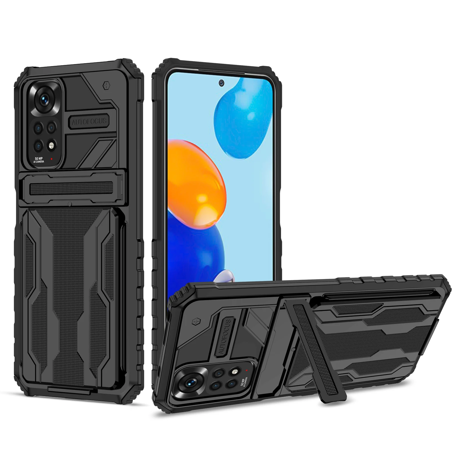 ShockProof Armor Case For Xiaomi Redmi Note 11S  11 10 10S 9 Pro Max 11T Poco M4 M3 X3 Pro Anti Shock KickStand Card Slot Case